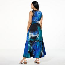 "As Is" Nina Leonard Sleeveless Empire Waist Tie Dye Dress