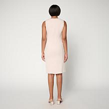 "As Is" Nina Leonard Sleeveless Jewel Neck High Tech Crepe Dress