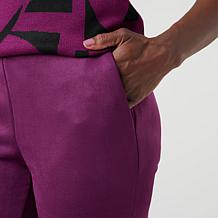 "As Is" Nina Leonard Suede Narrow Leg Pant 