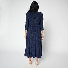 "As Is" Nina Leonard Syliva 3/4-Sleeve Belted Dress