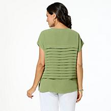 "As Is" Nina Leonard Textured Wave Boatneck Top