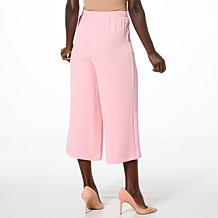 "As Is" Nina Leonard Textured Wave Culotte Pant with Pockets