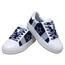 "As Is" Officially Licensed NFL Lace-Up Sparkle Sneaker by Cuce Shoes