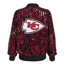 "As Is" Officially Licensed NFL Women's Sequin Jacket by Cuce - Chiefs
