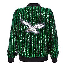 "As Is" Officially Licensed NFL Women's Sequin Jacket by Cuce - Eagles