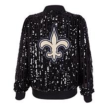 "As Is" Officially Licensed NFL Women's Sequin Jacket by Cuce - Saints