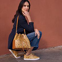 "As Is" Patricia Nash Belamy Leather Drawstring Bucket Bag