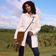 "As Is" Patricia Nash Cella Suede Leather Fringe Crossbody Bag