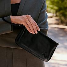 "As Is" Patricia Nash Laurina Leather Crossbody with Wristlet Strap