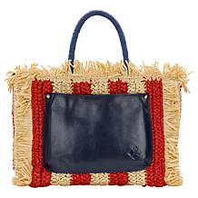 "As Is" Patricia Nash Les Fraises Woven Tote with Adjustable Strap