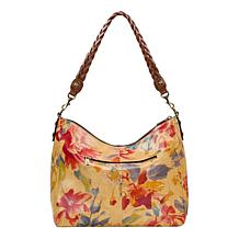 "As Is" Patricia Nash Lilia Leather Hobo Crossbody with Braided Handle