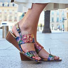 "As Is" Patricia Nash Mirella Leather Wedge Sandal