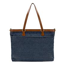 "As Is" Patricia Nash Nadine Stonewashed Denim Satchel Handbag
