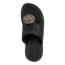 "As Is" Patricia Nash Niki Leather Compass Medallion Sandal