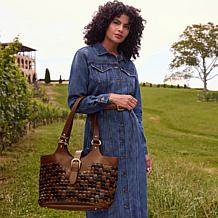 "As Is" Patricia Nash Pitassi Woven Leather Tote