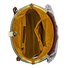 "As Is" Patricia Nash Portafina Faux Fur Frame Crossbody Bag