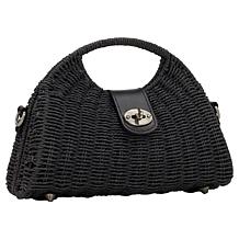 "As Is" Patricia Nash Sarakino Straw Handbag with Scarf