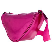 "As Is" Phluid Metallic Logo-Embossed Triangular Crossbody Bag