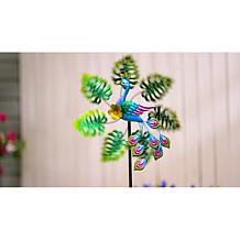 "As Is" Plow & Hearth 43" Tropical Leaves Wind Spinner