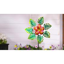 "As Is" Plow and Hearth 43" Tropical Leaves Wind Spinner