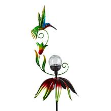 "As Is" Plow & Hearth 48" Lit Solar Wind Spinner with Crackle Ball
