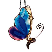 "As Is" Plow and Hearth Solar Hanging Butterfly Garden Decor