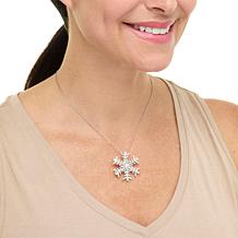 "As Is" Radiance by Absolute™ 7.88ctw Snowflake Pin/Pendant with Chain