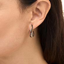 "As Is" Rarities 3/4ctw Diamond Double Helix Crisscross Hoop Earrings