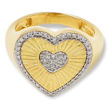 "As Is" Rarities Gold-Plated 1/4ctw Diamond Heart Ring
