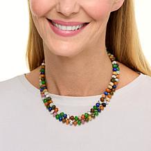 "As Is" Rarities Multicolor Multigemstone Bead Gold-Plated 36" Ncklace