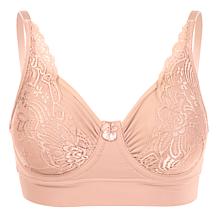 "As Is" Rhonda Shear 2-pack Butterknit No Wire Underwire Bra with Lace