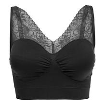 "As Is" Rhonda Shear 2-pack Seamless "Ahh" Bra with Mesh Lace Detail
