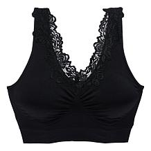 "As Is" Rhonda Shear 2-pack Seamless Bra with Lace Inset