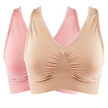 "As Is" Rhonda Shear 2-pack Seamless Racerback Ahh Bra