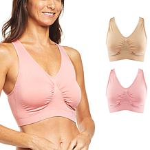 "As Is" Rhonda Shear 2-pack Seamless Racerback Ahh Bra