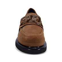 "As Is" Ron White Allison Suede Loafer with Satin Shoe Bag