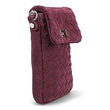 "As Is" Ron White Edessa Supple Woven Suede Mini Crossbody Handbag