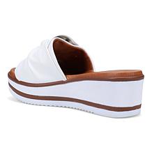 "As Is" Ron White Priccila Lightweight Leather Wedge Slide Sandal