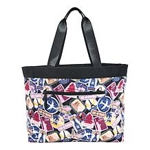 "As Is" Samantha Brown Reversible Solid/Print Tote Bag