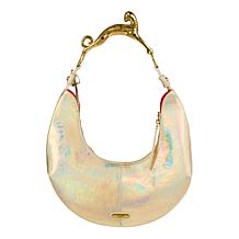 "As Is" Sharif Legacy 3D Sculpted Cougar Handle Metallic Leather Hobo 