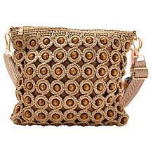 "As Is" Sharif Legacy Beaded Woven Crossbody with Crystal Charm