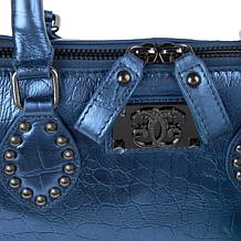 "As Is" Sharif Legacy Croc Leather Satchel with Keychain