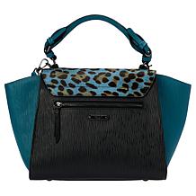 "As Is" Sharif Legacy Haircalf and Epi Leather Engraved Leaf Satchel