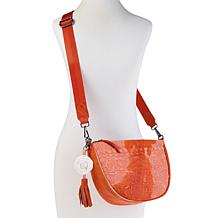 "As Is" Sharif Legacy Marbleized Quilted Leather Rose Crossbody