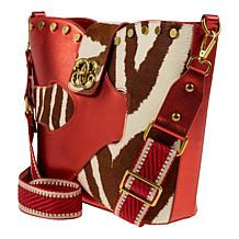 "As Is" Sharif Legacy Museum Puzzle Piece Haircalf Leather Crossbod...