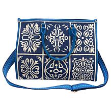 "As Is" Sharif Legacy Sicilian Tile Embroidered 4-Piece Tote Set