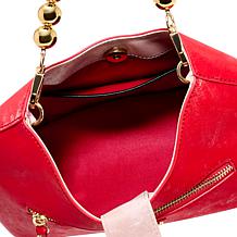 "As Is" Sharif Legacy Silky Nubuck Top Zipper Shoulder Bag