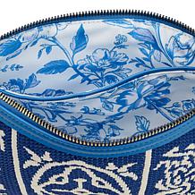 "As Is" Sharif Sicily Tile Embroidered Wristlet Clutch
