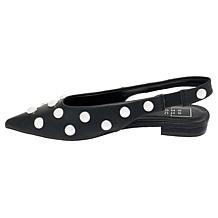 "As Is" SHUSHOP® Arizona Studded Pointed Toe Slingback Flat