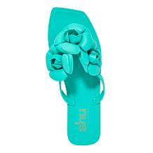 "As Is" SHUSHOP® Dahlia Jelly Flower Thong Flat Sandal